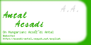 antal acsadi business card